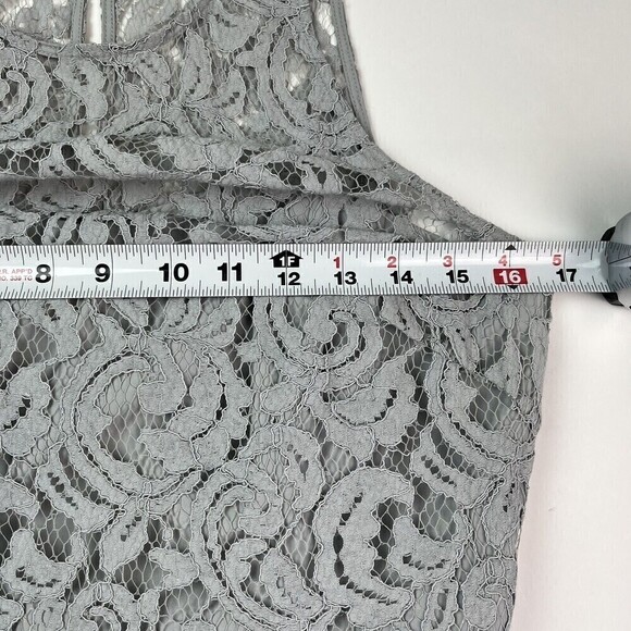 J Crew Pamela lace Maxi Dress Sleeveless Leavers Gray Formal Size 8 - Picture 12 of 14